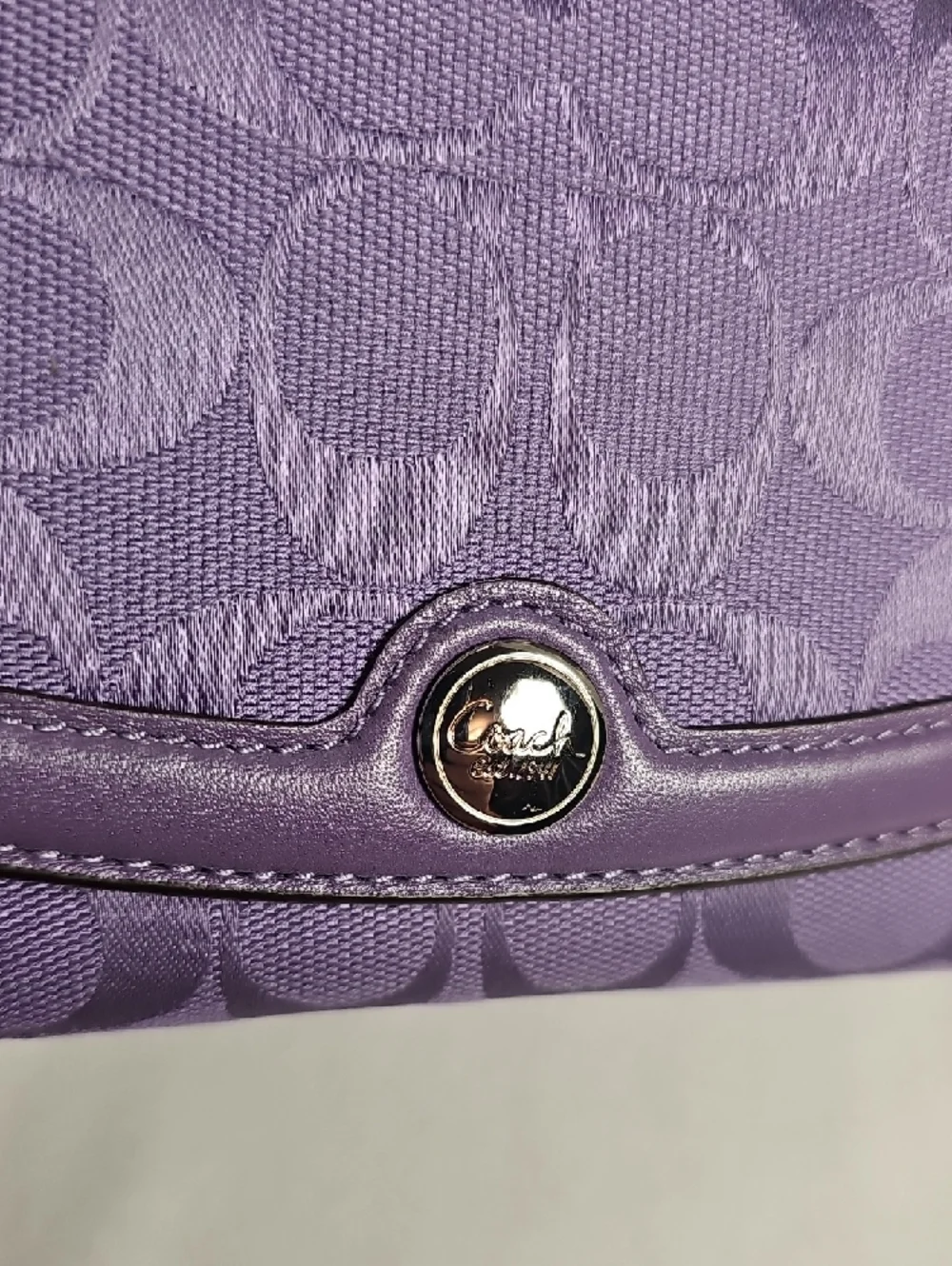 Coach Purple Signature Tote with Matching Wallet and Checkbook Cover - Picture 9 of 16